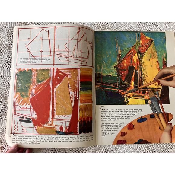 Vintage 1950s Walter Foster Art Instruction Book: Seascapes Painting Guide - Picture 4 of 5